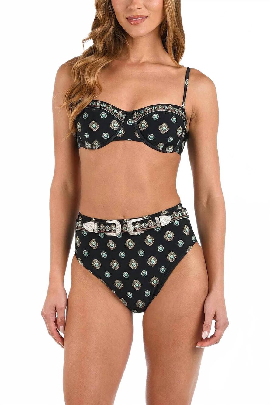 NEW L'AGENCE alexandra structured bra bikini top in black